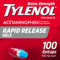 Tylenol Extra Strength Acetaminophen Rapid Release Gels, 100 ct