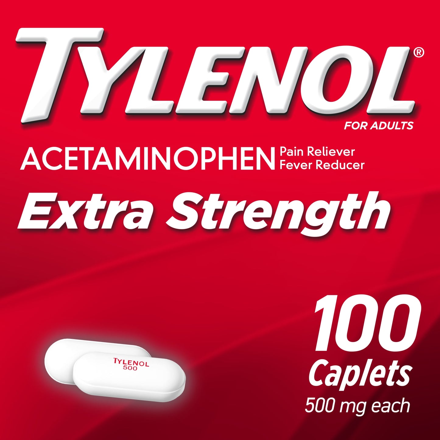 Tylenol Extra Strength Caplets with 500 mg Acetaminophen, 100 Ct