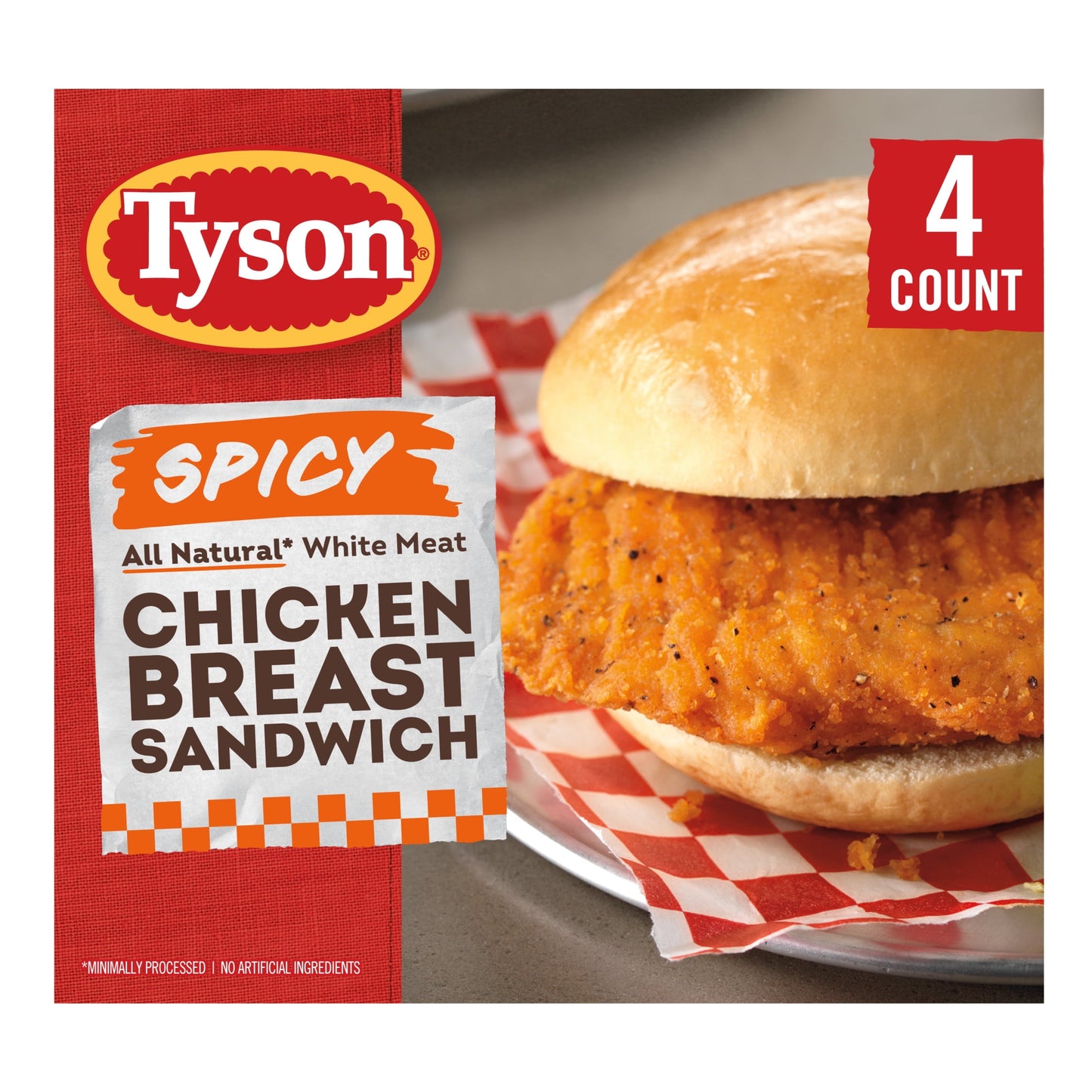 Tyson Spicy Chicken Breast Sandwich, 24 oz, 4 ct Box