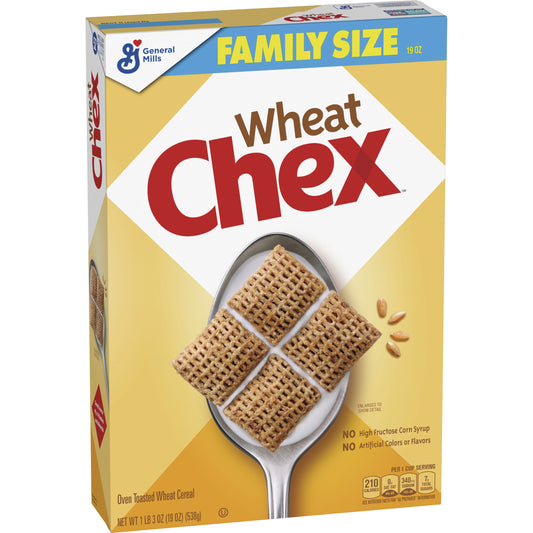 Wheat Chex Breakfast Cereal, Homemade Chex Mix Ingredient, Family Size, 19 OZ