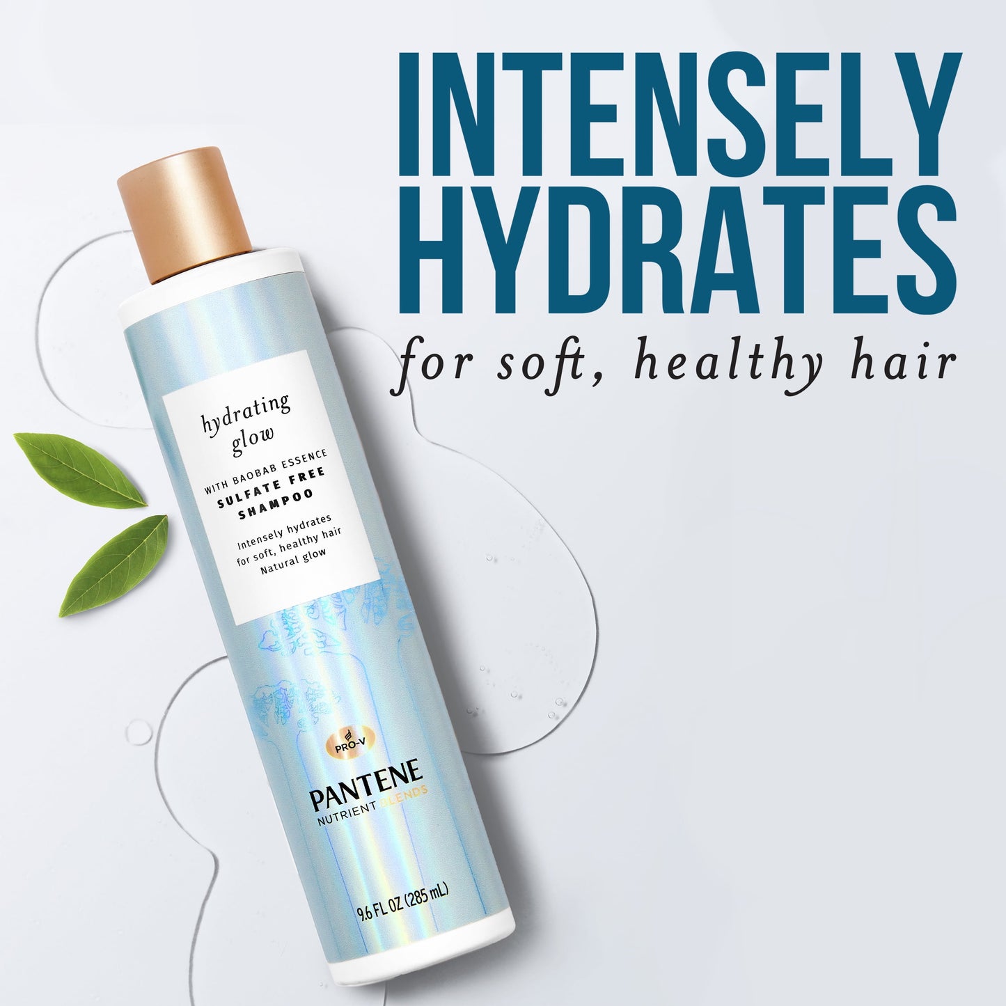 Pantene Hydrating Glow with Baobab Essence Sulfate-free Shampoo, 9.6 fl oz and Conditioner, 8 fl oz, All Hair Types