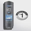 Dove Men+Care Recover Hydrating 3-in-1 Body Wash, Peppermint, 18 fl oz