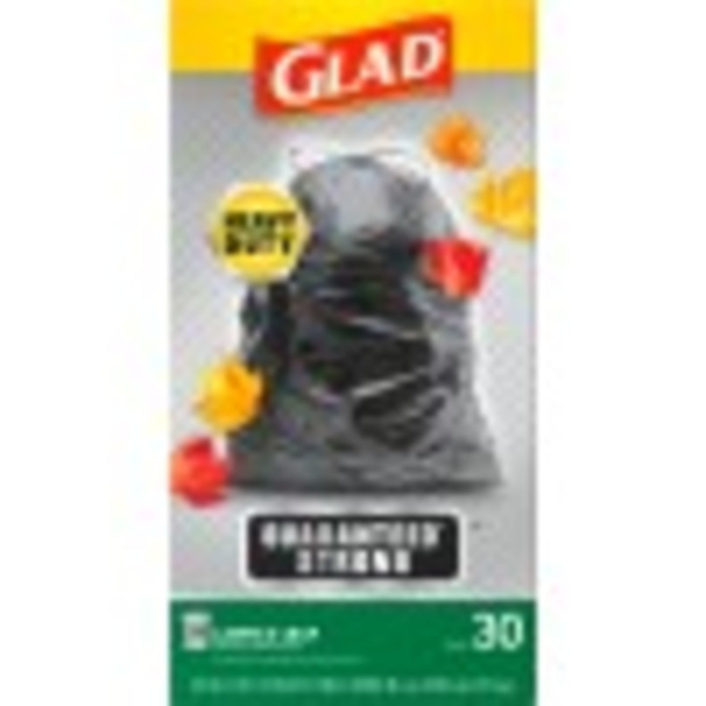 Glad Quick Tie 39 Gallon Drawstring Tall Lawn and Leaf Bag, 30 Bags