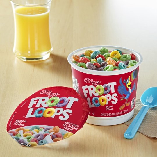 Kellogg's Froot Loops Original Cold Breakfast Cereal, Single Serve, 1.5 oz Cup