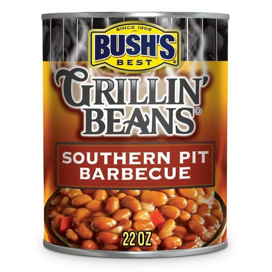 Bush's Grillin' Beans Southern Pit Barbecue, Canned Beans, 22 oz