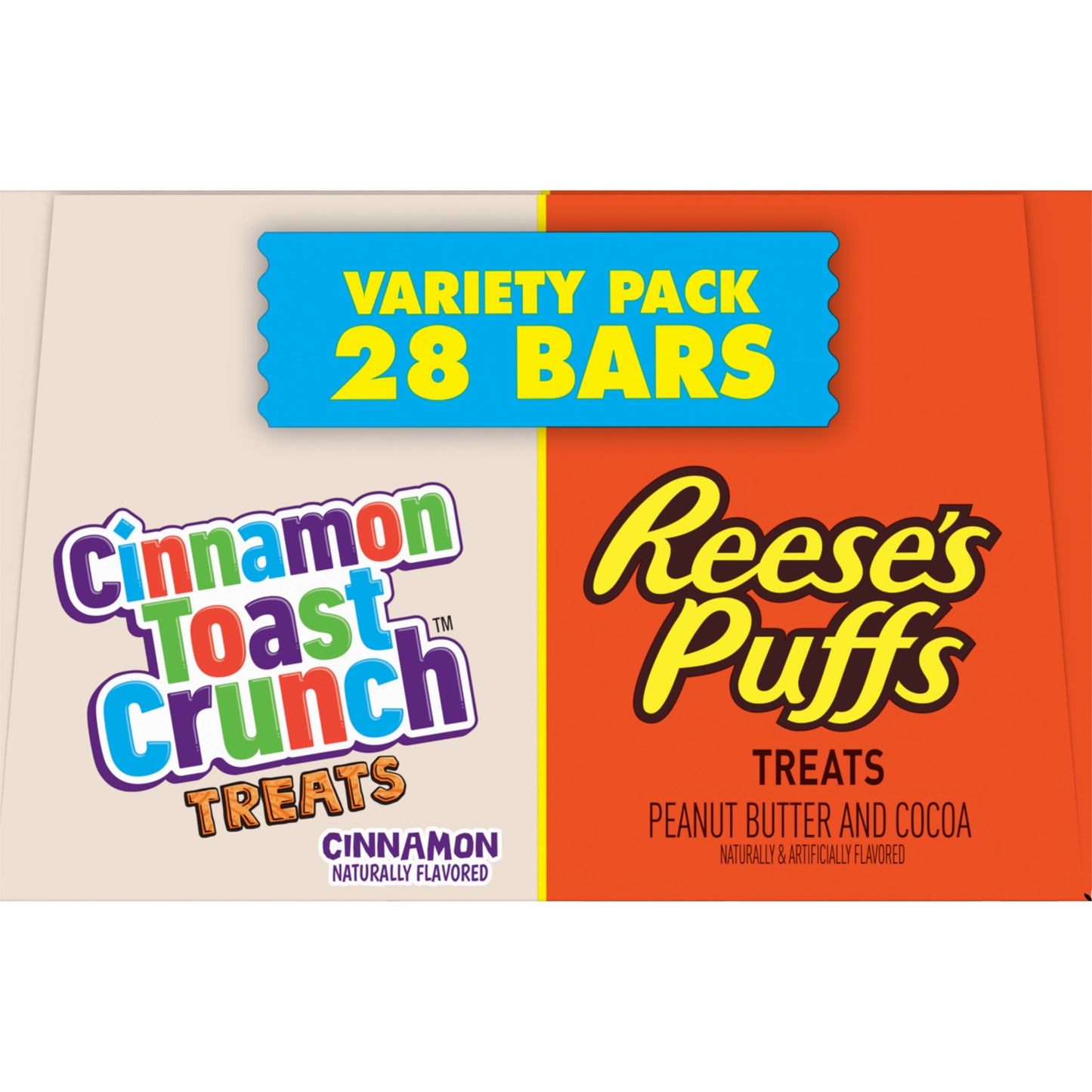 Reese's Puffs Cinnamon Toast Crunch Cereal Treat Bars Variety Pack, 28 ct