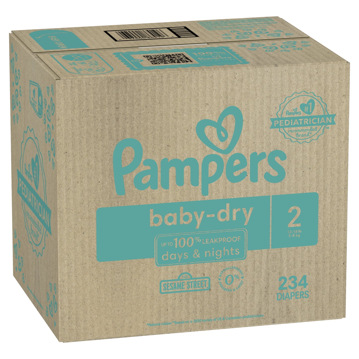 Pampers Baby Dry Diapers Size 2, 234 Count