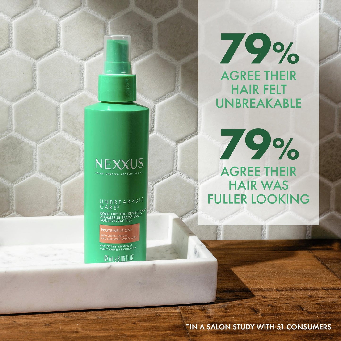 Nexxus Unbreakable Care Root Lift Thickening Women's Hairspray with Biotin, 6 fl oz