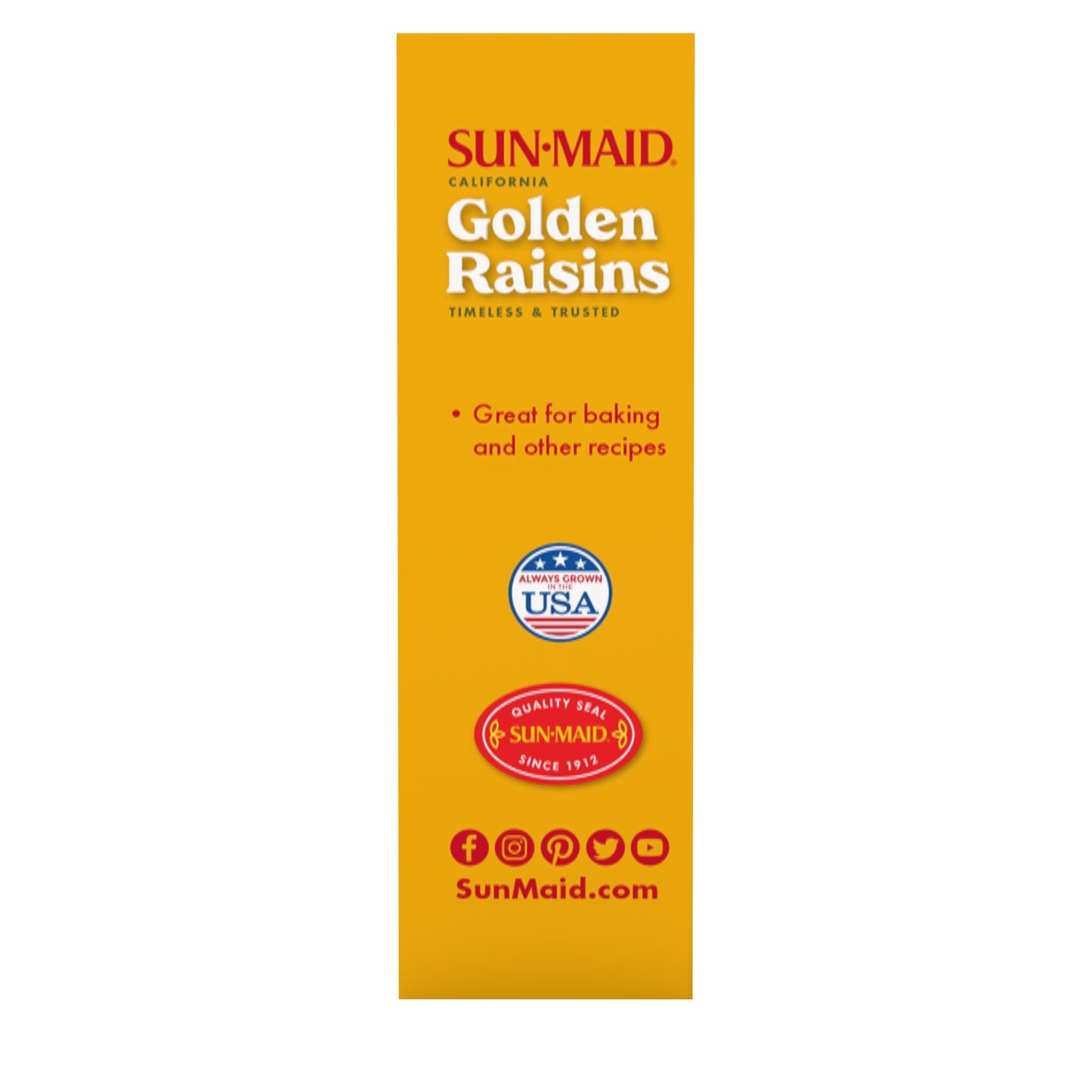 Sun-Maid California Golden Raisins, Dried Fruit Snack, 12 oz Box