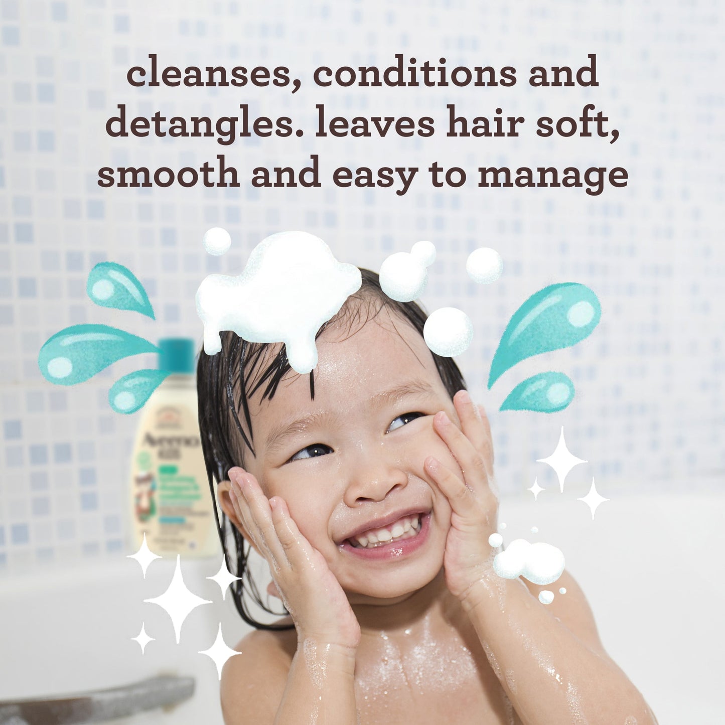 Aveeno Kids 2-in-1 Tear Free Kids Shampoo and Conditioner, 12 fl. oz