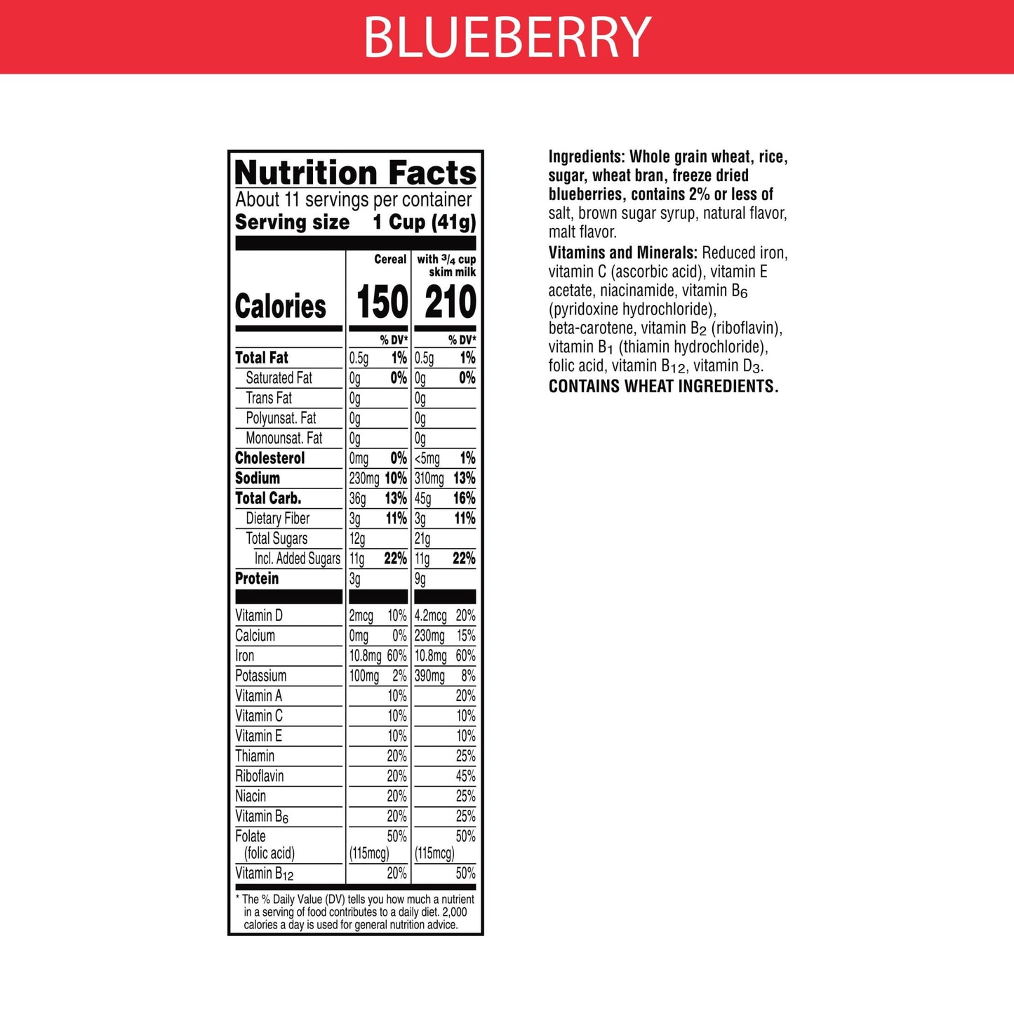 Kellogg's Special K Blueberry Cold Breakfast Cereal, Family Size, 16.9 oz Box