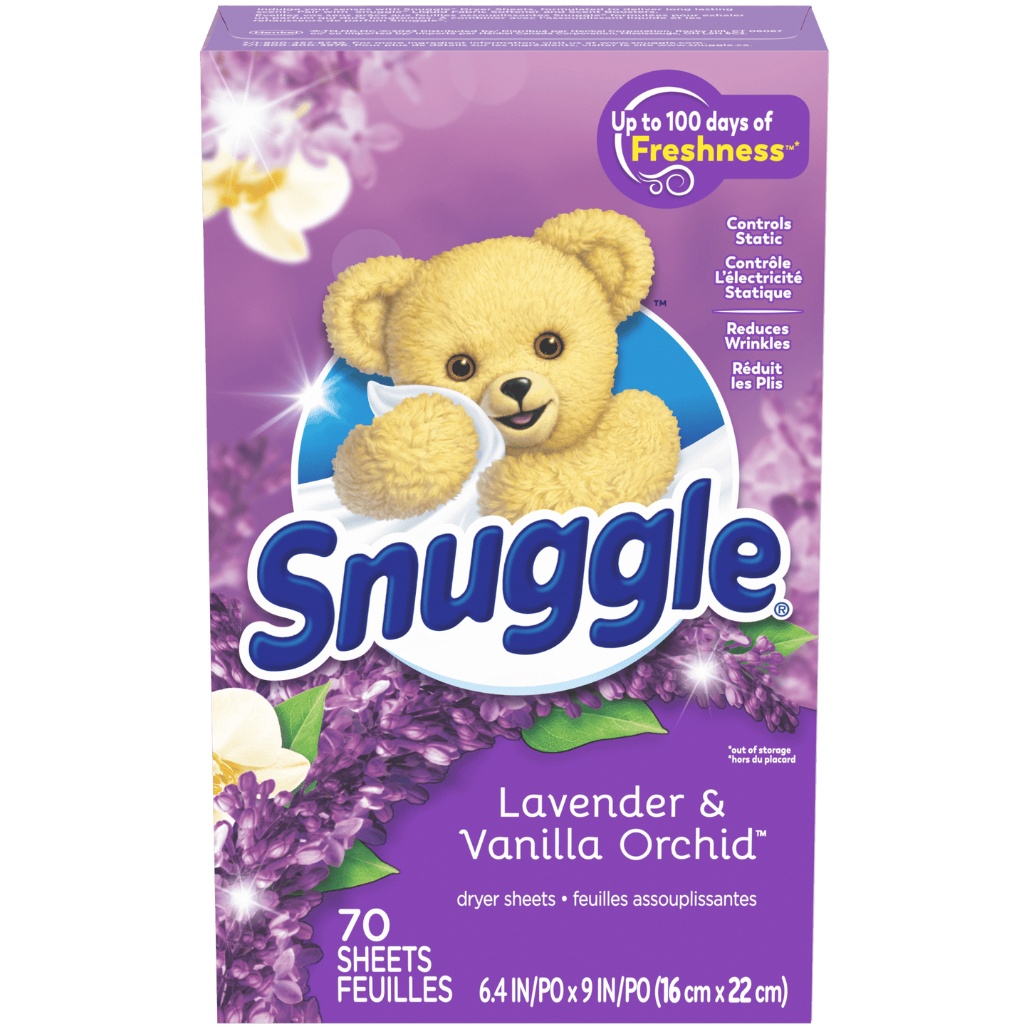 Snuggle  Fabric Softener Dryer Sheets, Lavender & Vanilla Orchid, 70 Count