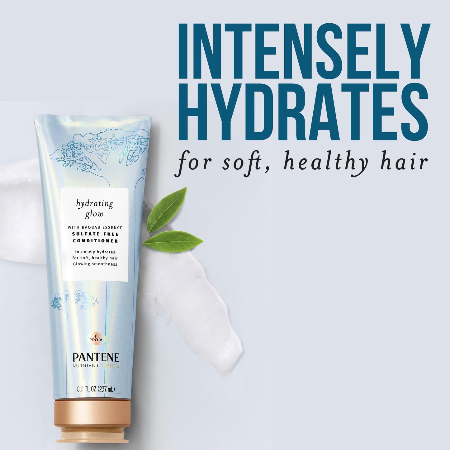 Pantene Hydrating Glow with Baobab Essence Sulfate-free Shampoo, 9.6 fl oz and Conditioner, 8 fl oz, All Hair Types