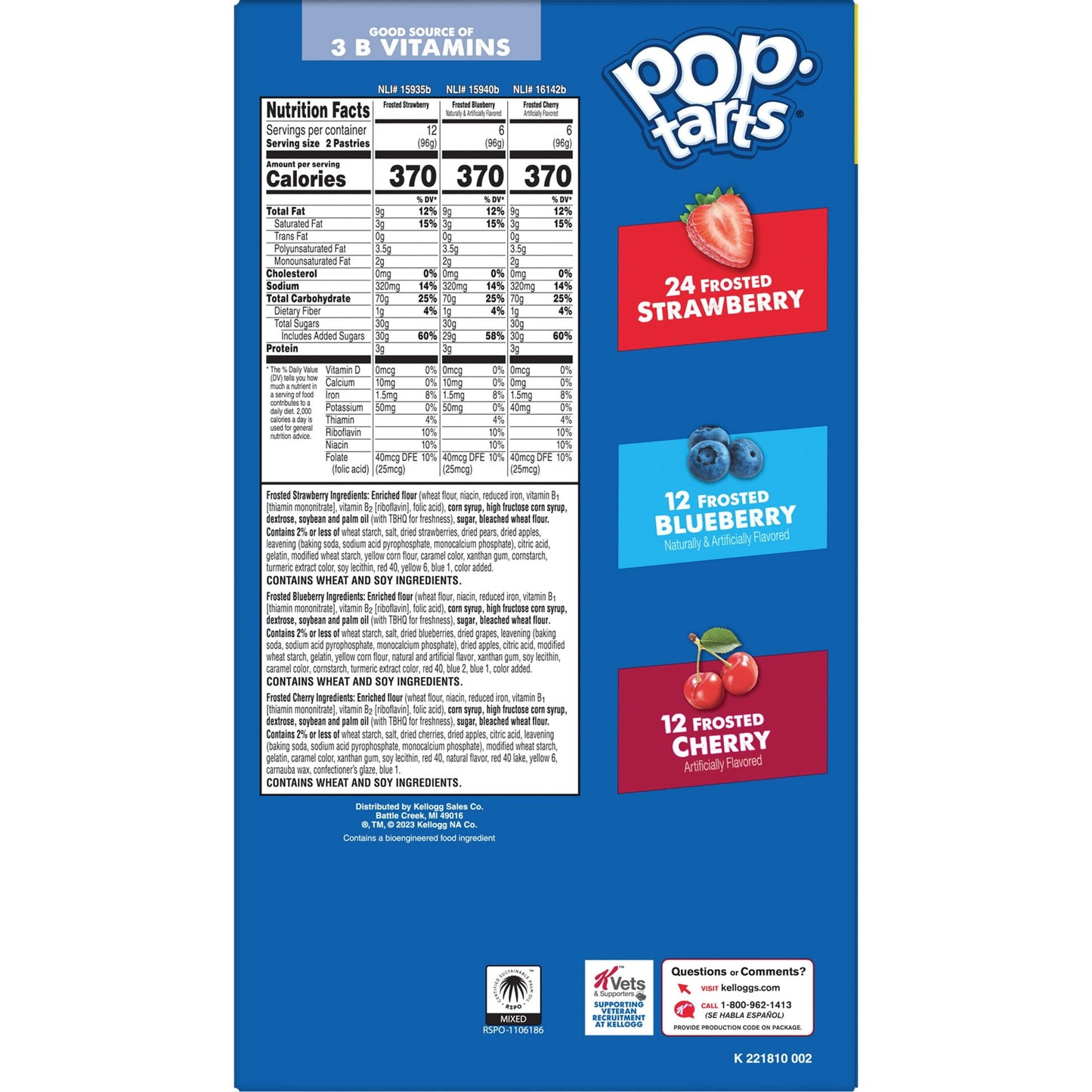 Pop-Tarts Variety Pack Instant Breakfast Toaster Pastries, Shelf-Stable, Ready-to-Eat, 81.2 oz, 48 Count Box