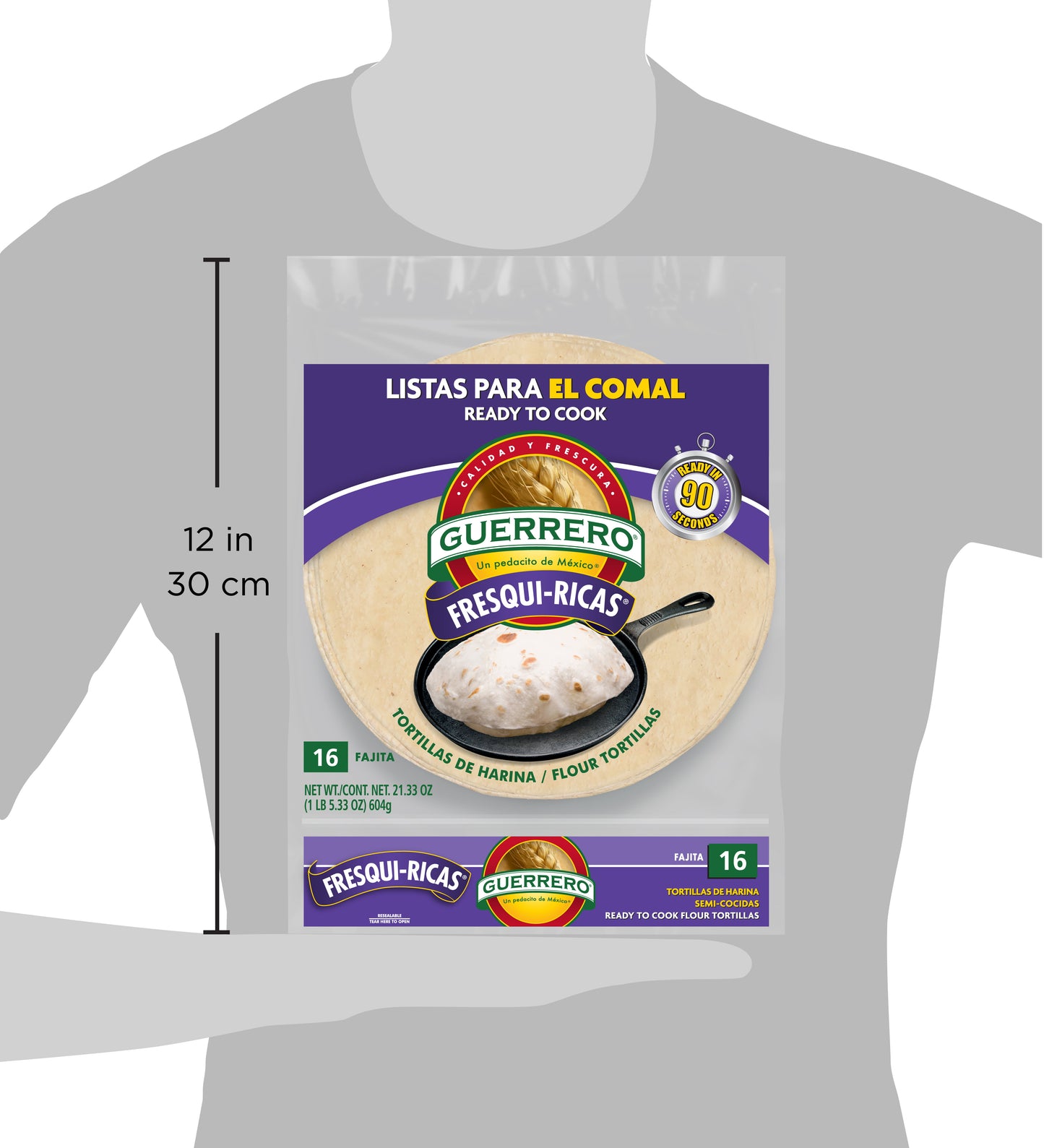 Guerrero Fresqui-Ricas Ready to Cook Fajita Flour Tortillas, 16 Count