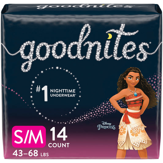 Goodnites Nighttime Bedwetting Underwear for Girls, S/M, 14 Ct