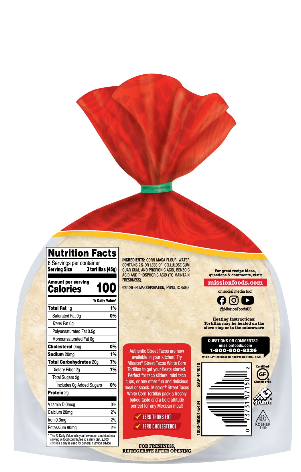 Mission Street Taco Corn Tortillas, 24 Count