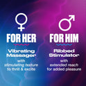 TROJAN Vibrations Tandem Couples Vibrating Ring, Personal Massager, 1 Count