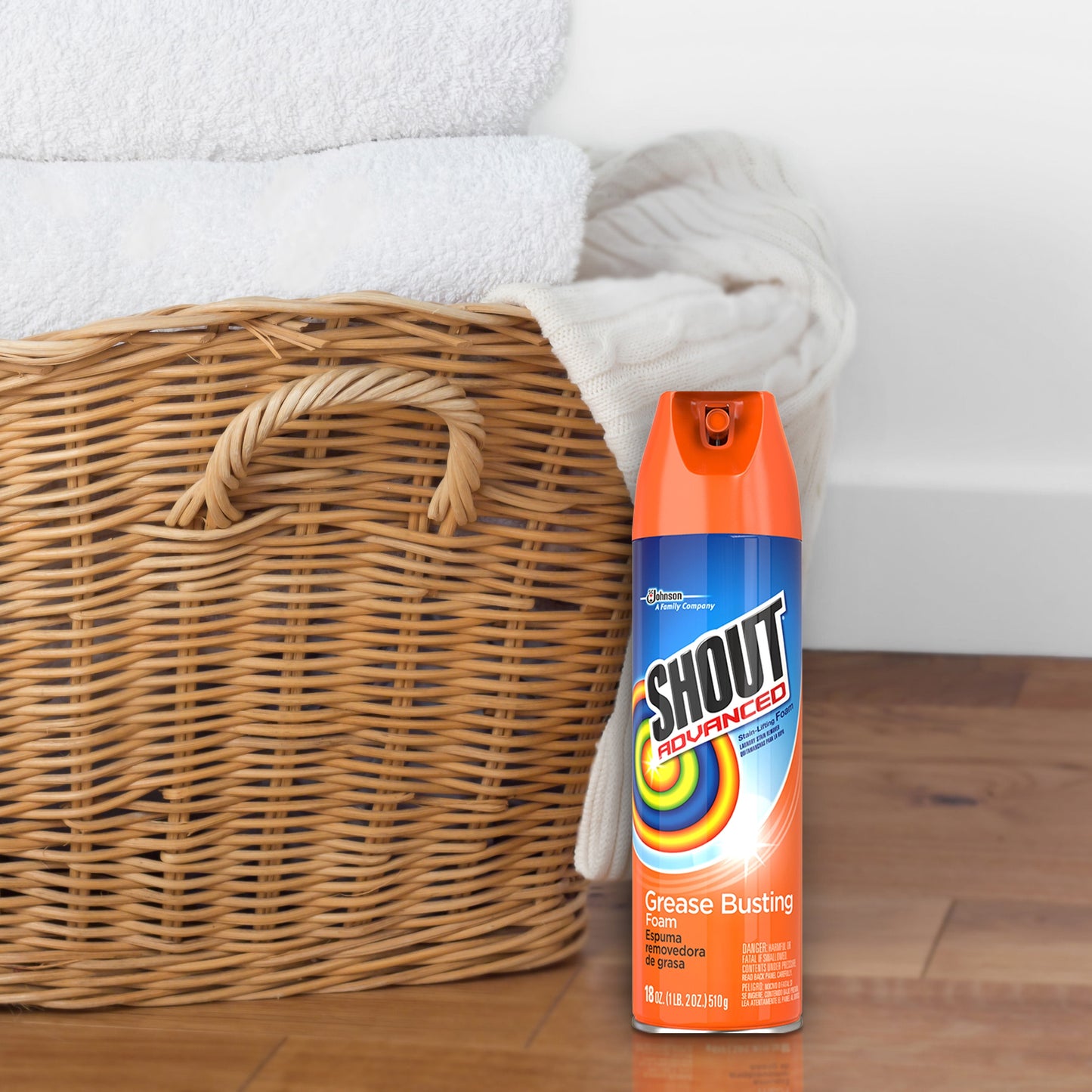 Shout Advanced Grease Busting Foam, Laundry Stain Remover, 18 Ounce