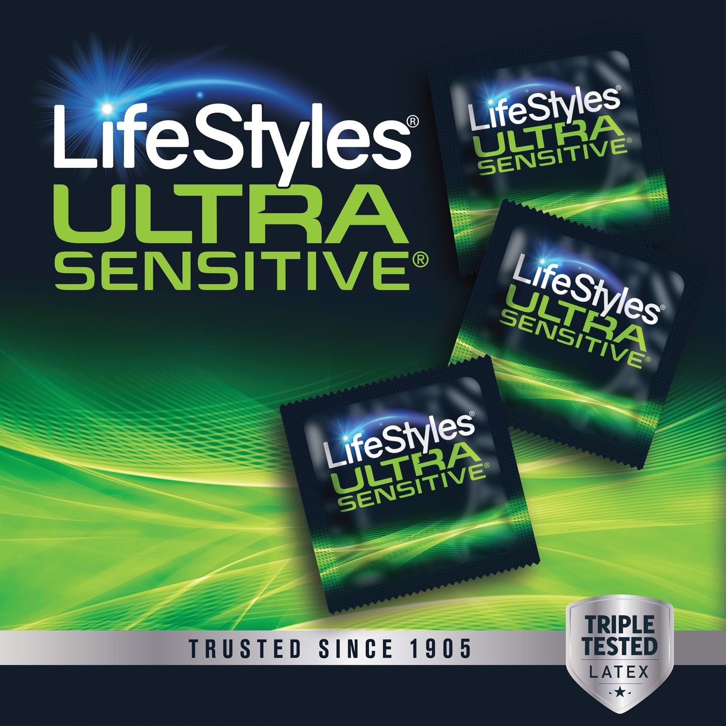 Lifestyles Ultra Sensitive Latex Lubricated Condoms, 36 Count