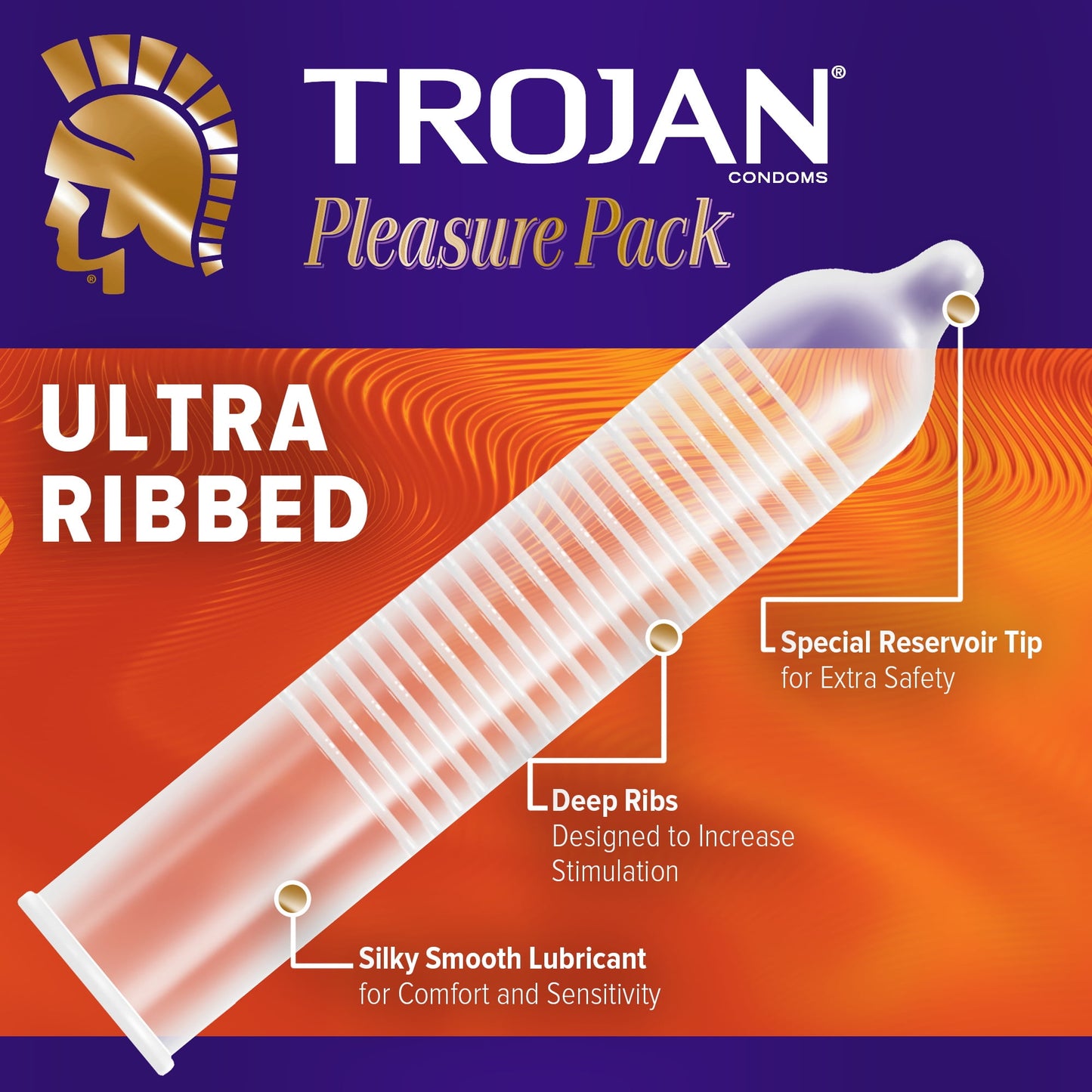 TROJAN Pleasure Variety Pack Lubricated Condoms, 12 Count, 1 Pack