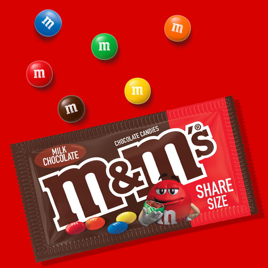 M&M's Milk Chocolate Candy, Share Size - 3.14 oz Bag