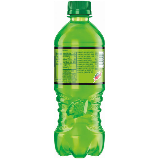 Mountain Dew Citrus Soda Pop, 20 oz. Bottle, Allergens Free, Soft Drink