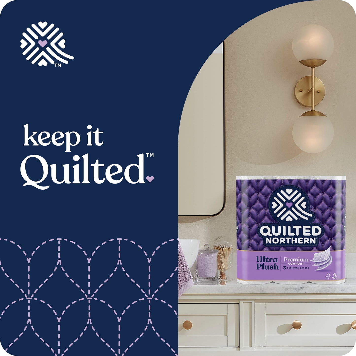 Quilted Northern Ultra Plush 6 Mega Rolls, 3X More Absorbent*, Luxurious Soft Toilet Paper