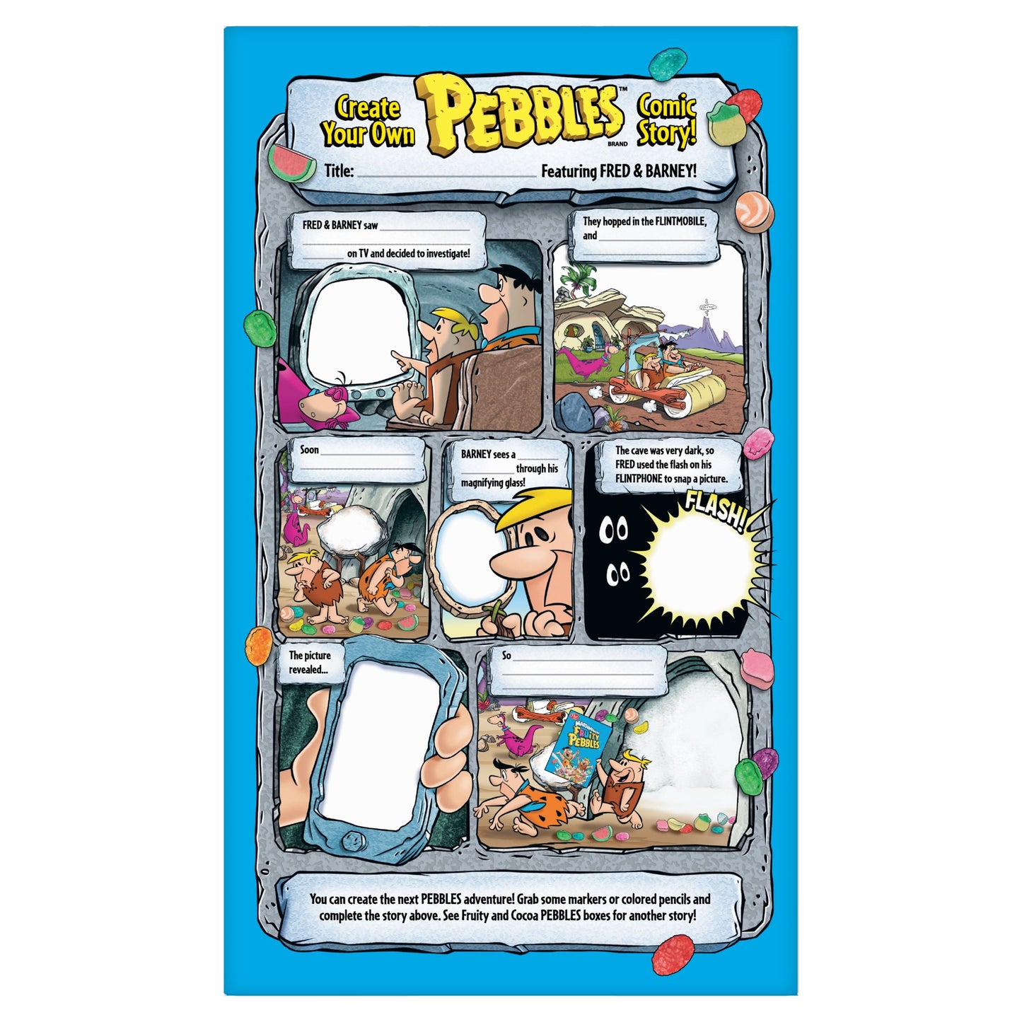 Post Fruity PEBBLES Marshmallow Cereal, 18 OZ Box