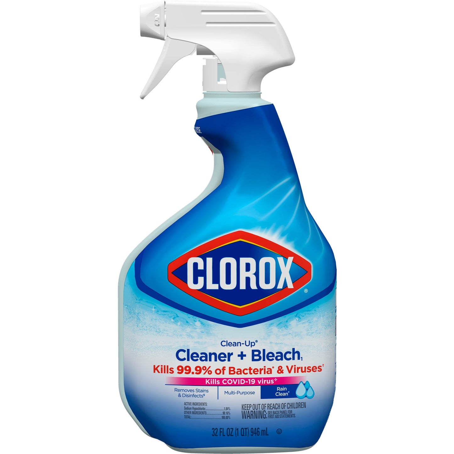 Clorox Clean-Up All Purpose Cleaner Spray with Bleach, Rain Clean, 32 oz