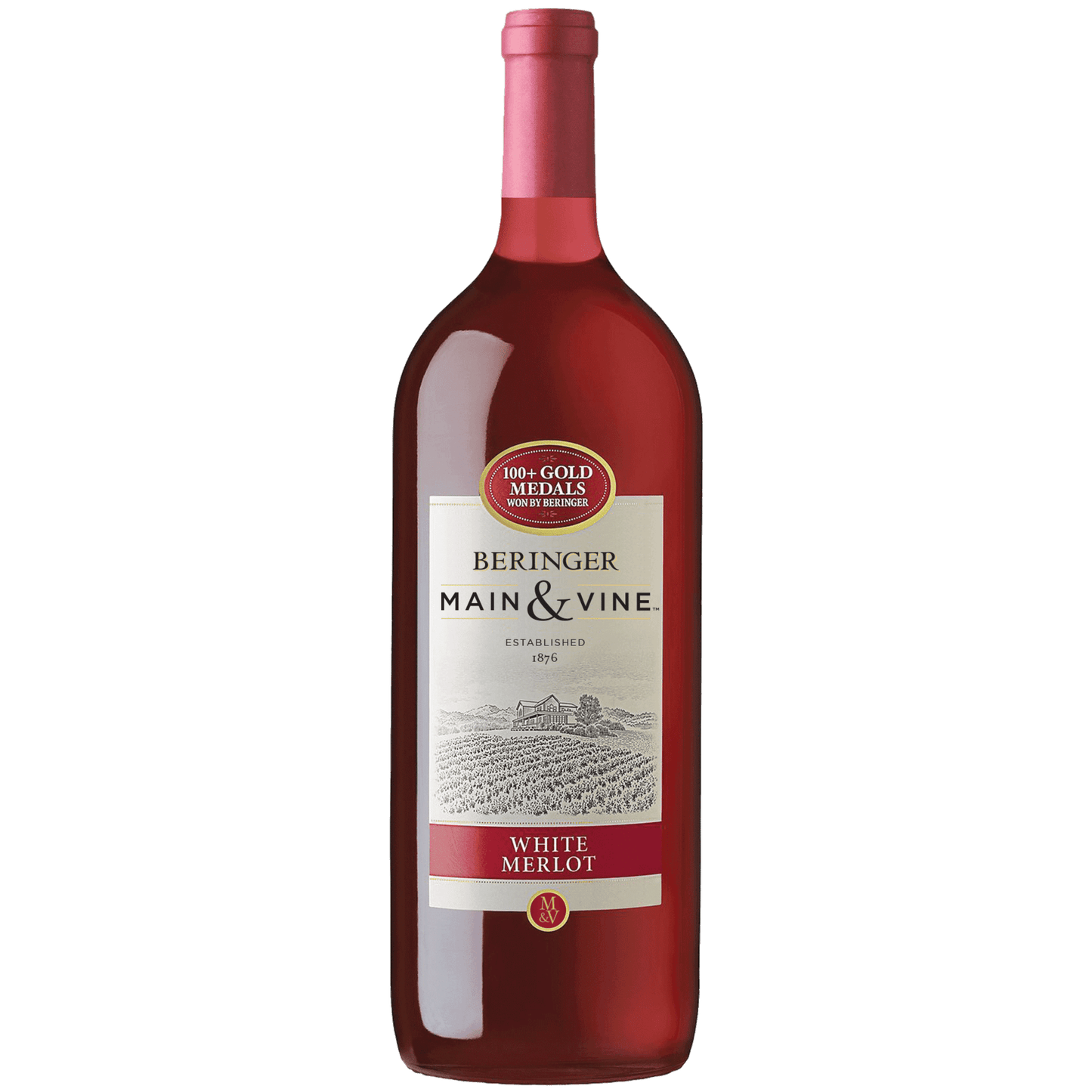 Beringer White Merlot California Rose Wine, 1.5 L Glass, ABV 12.50%