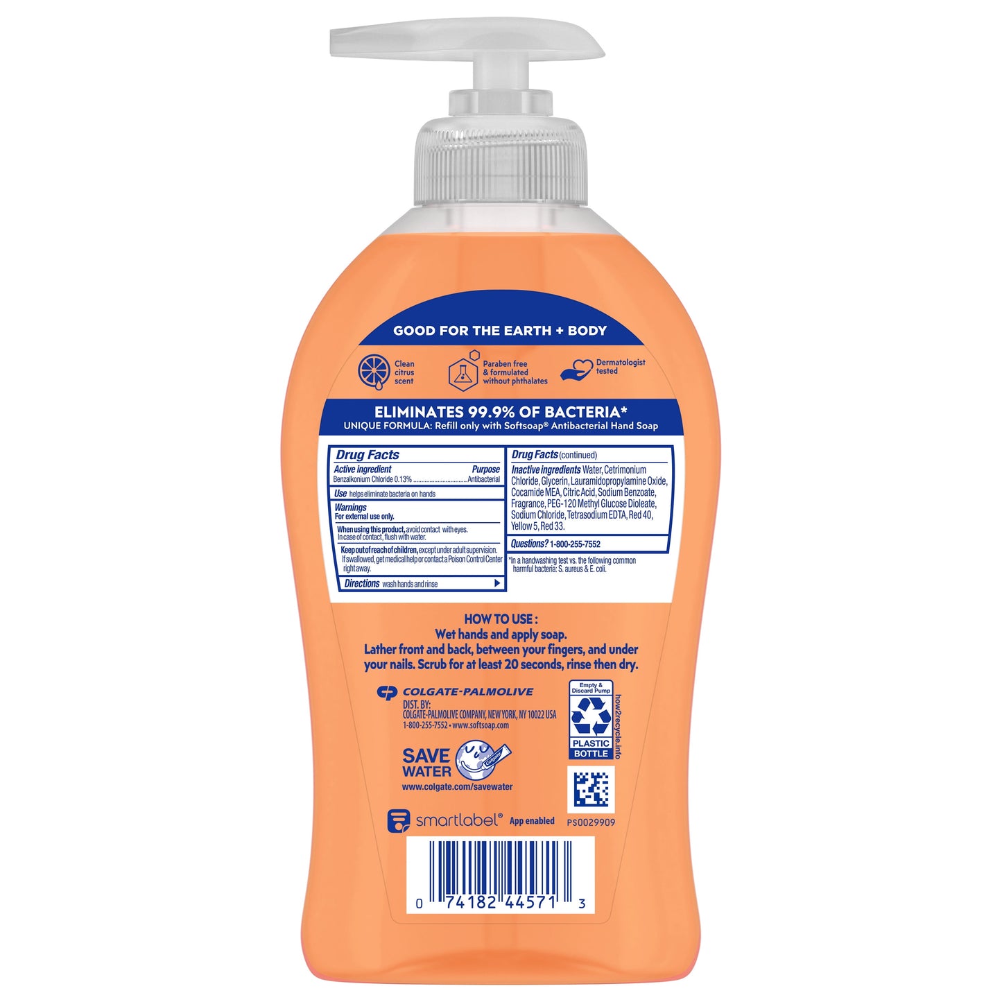 Softsoap Antibacterial Liquid Hand Soap, Crisp Clean Scent Hand Soap, 11.25 oz Bottle