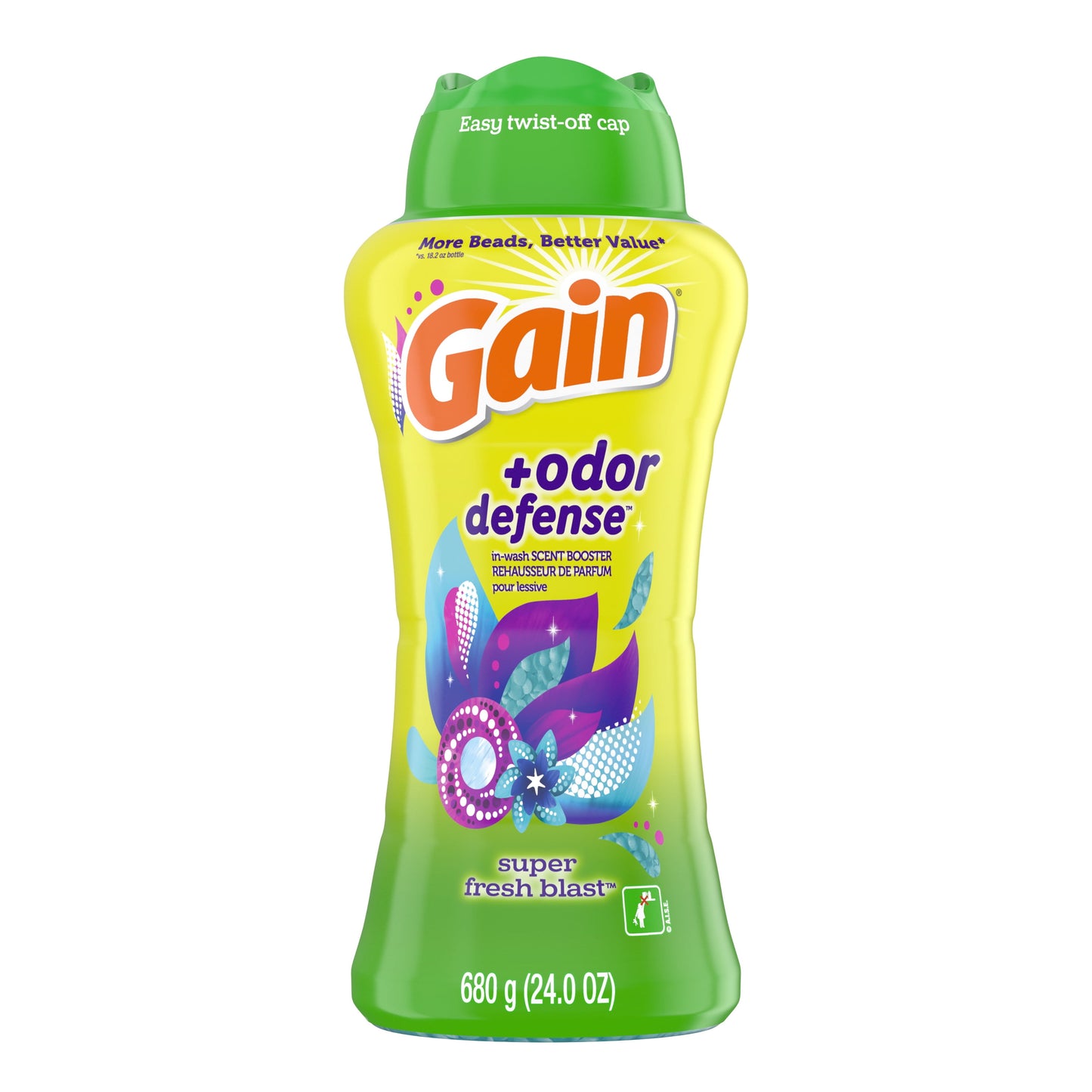 Gain + Odor Defense In-Wash Scent Booster, Super Fresh Blast Scent, 24 oz