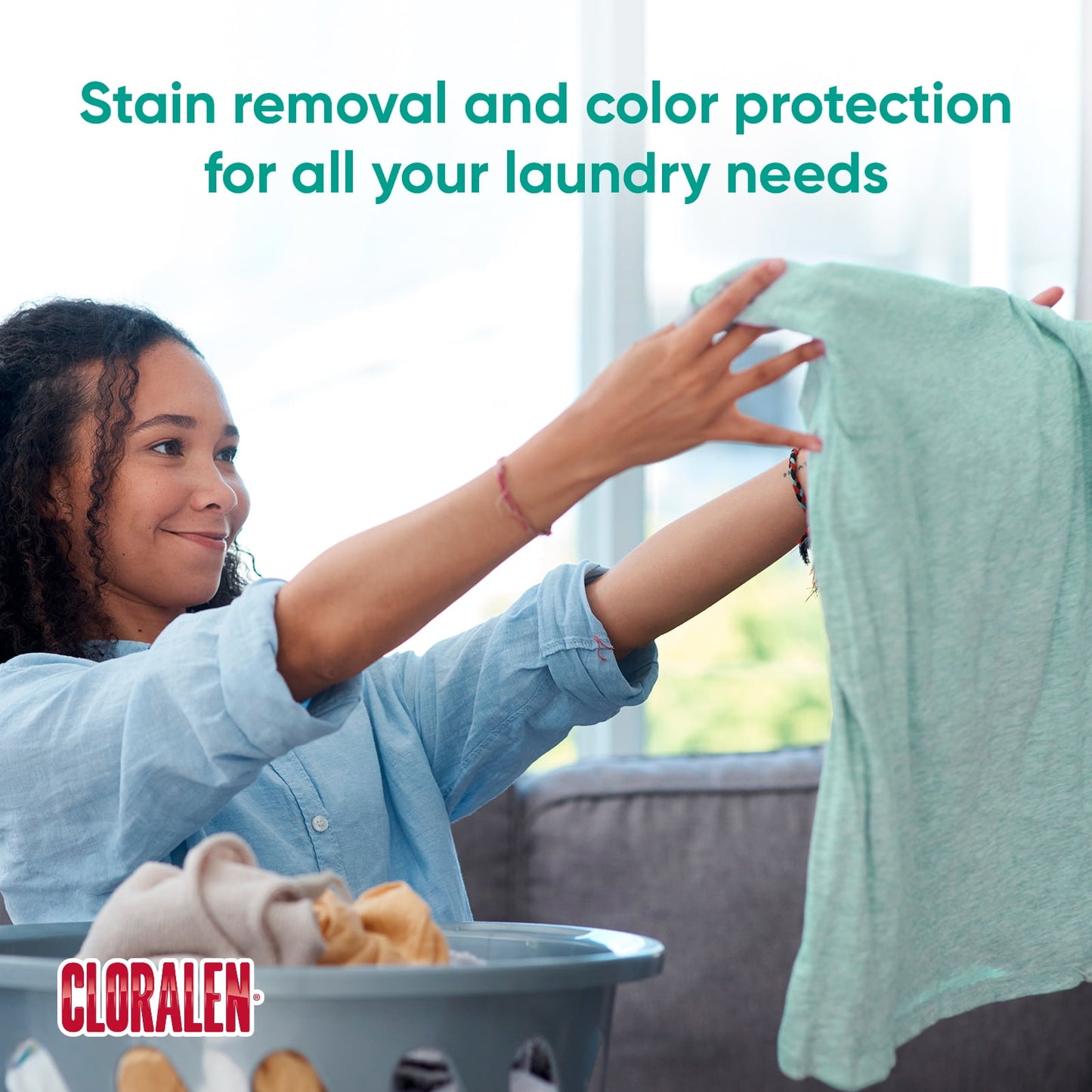 Cloralen Laundry Stain Remover Detergent - Soap Booster, with Spot Eliminating Vinegar Formula for Color and White Clothing (60.8 fl oz)