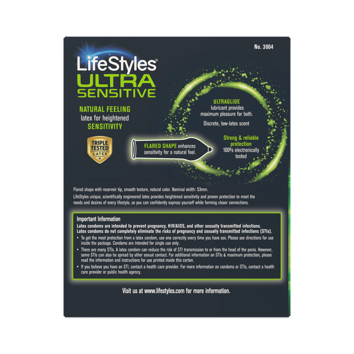 Lifestyles Ultra Sensitive Latex Lubricated Condoms, 36 Count