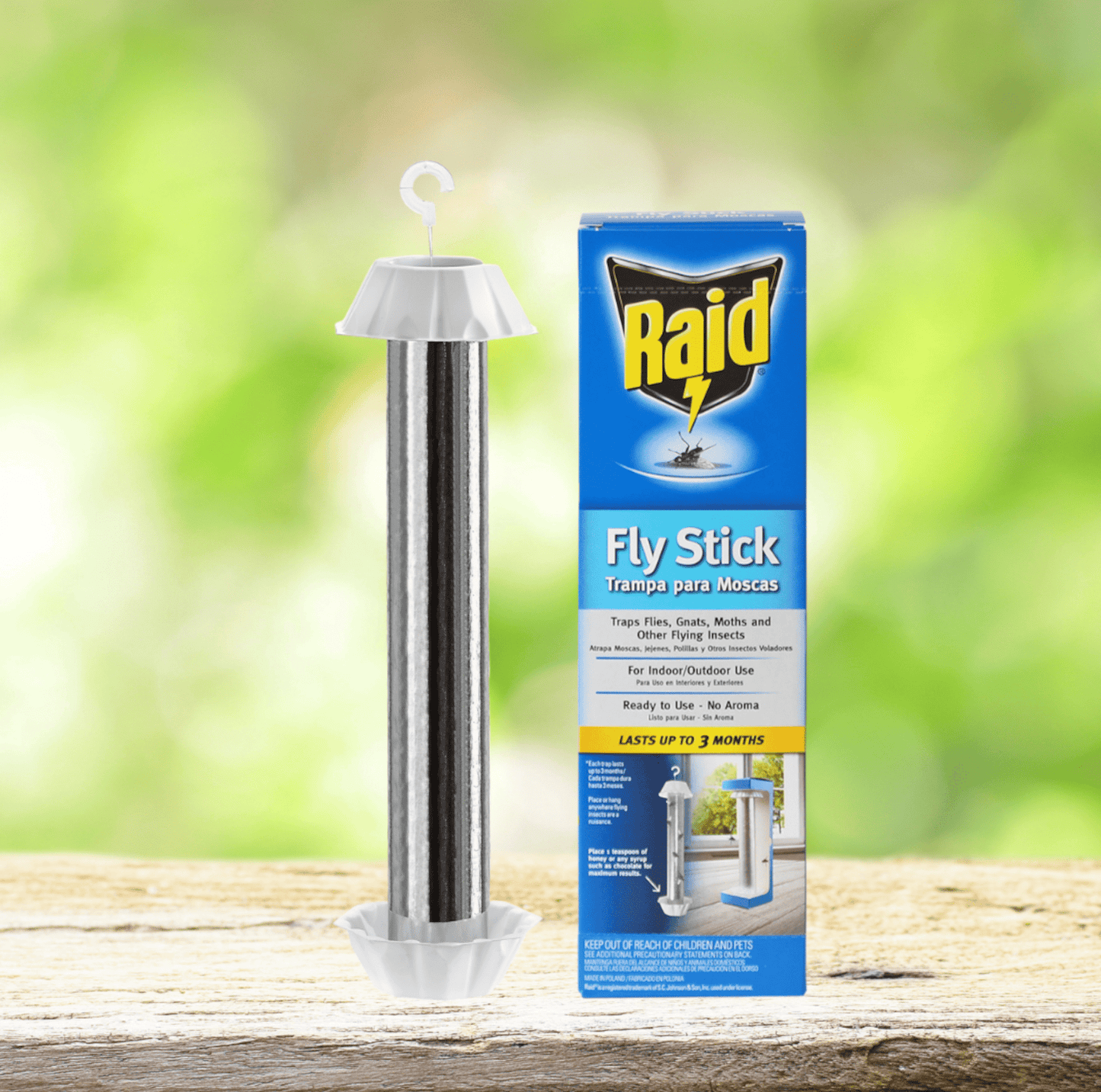 Raid Fly Stick, Each Trap Catches up to 150 Flies, Indoor and Outdoor Use (1 Pack)