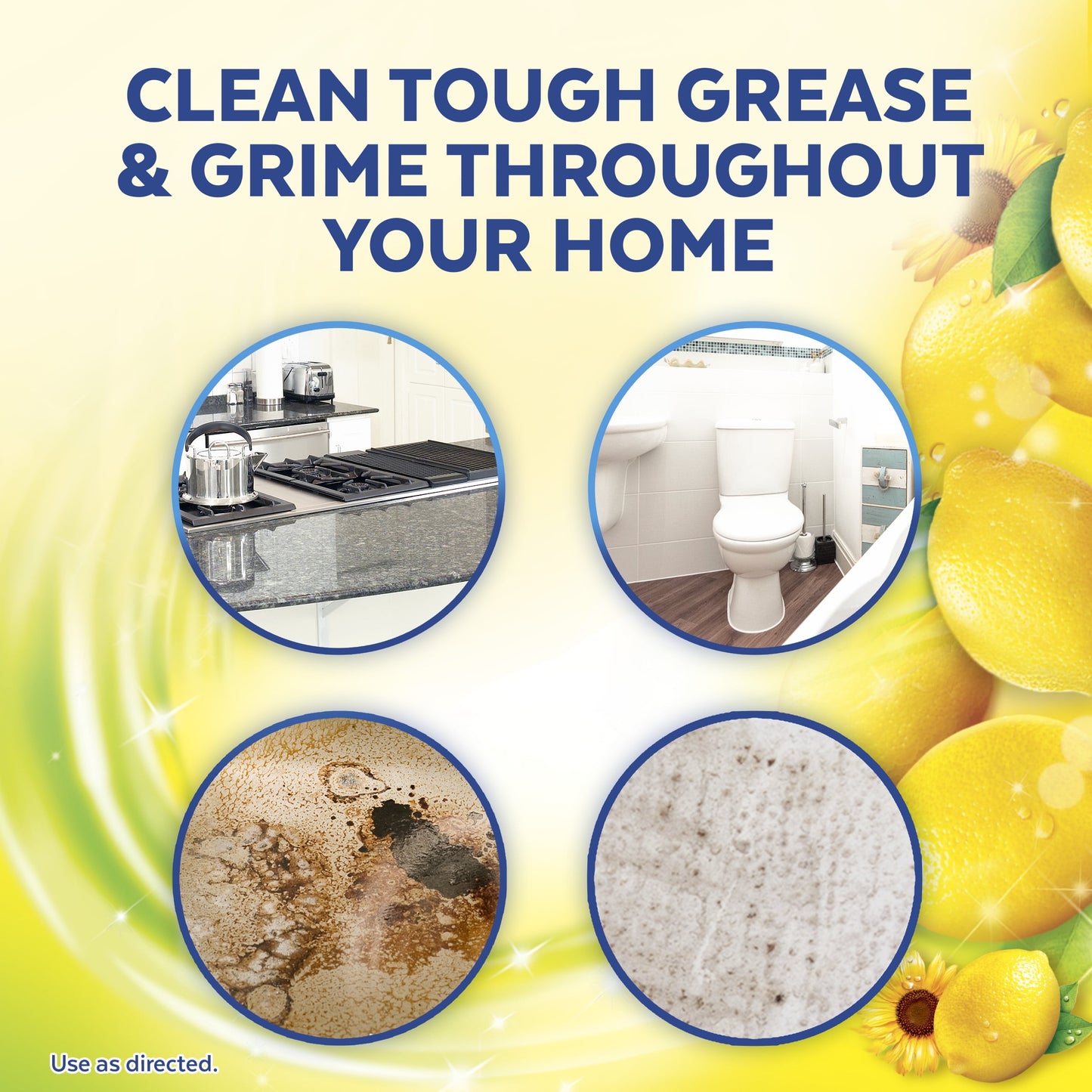 Lysol Multi-Surface Cleaner, Sanitizing and Disinfecting Pour, to Clean and Deodorize, Sparkling Lemon and Sunflower Essence, 90 Fl Oz.