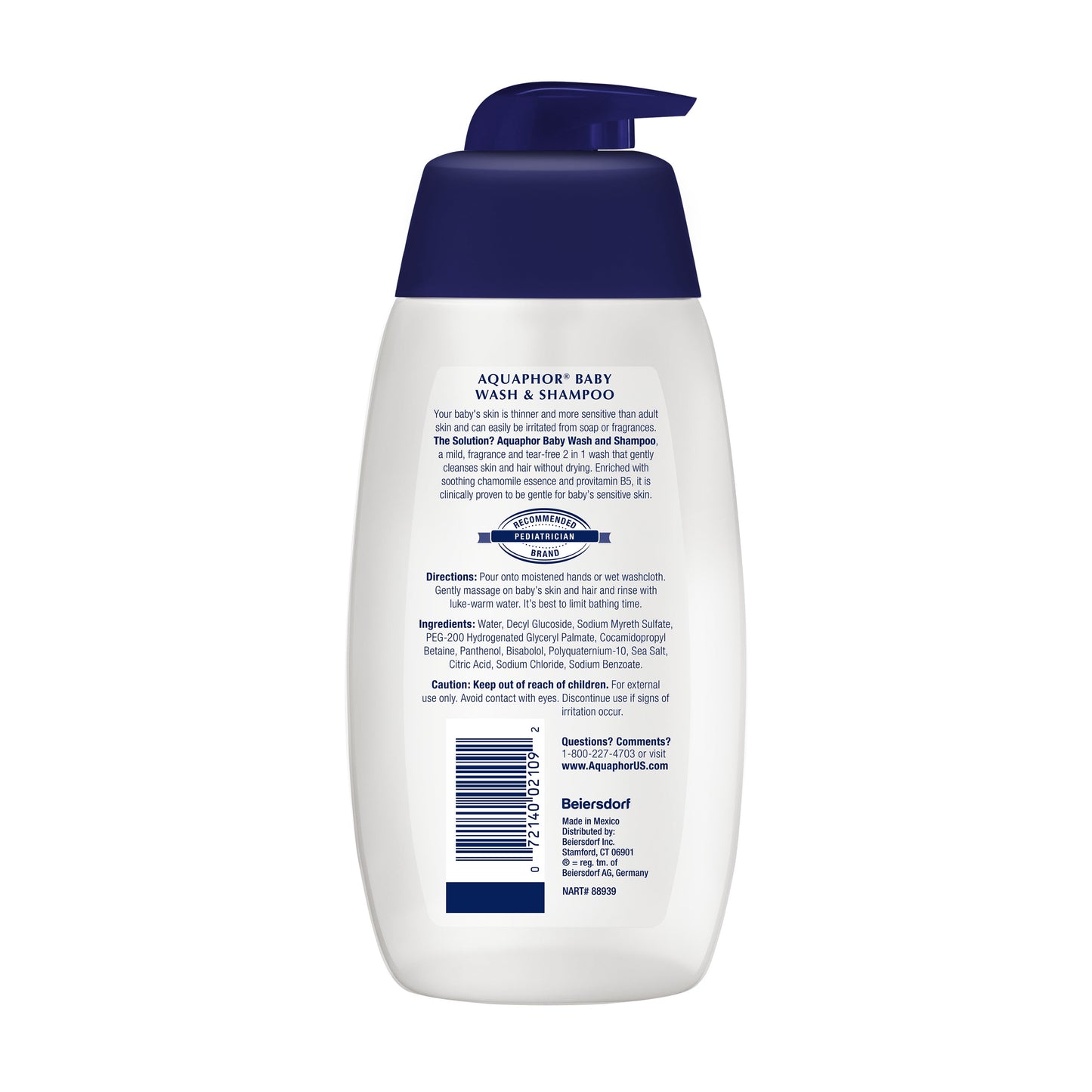 Aquaphor Baby Wash & Shampoo, Tear Free Baby Shampoo and Body Wash