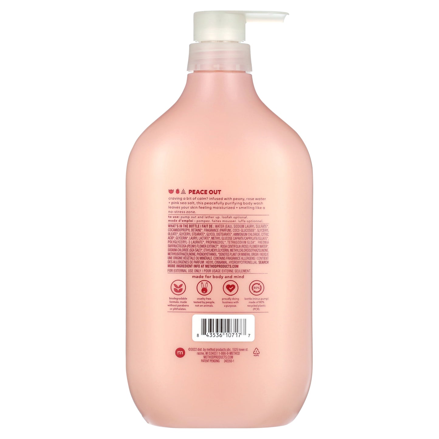 Method Body Wash, Pure Peace, 28oz.