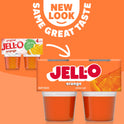 Jell-O Original Orange Jello Cups Gelatin Snack, 4 Ct Cups