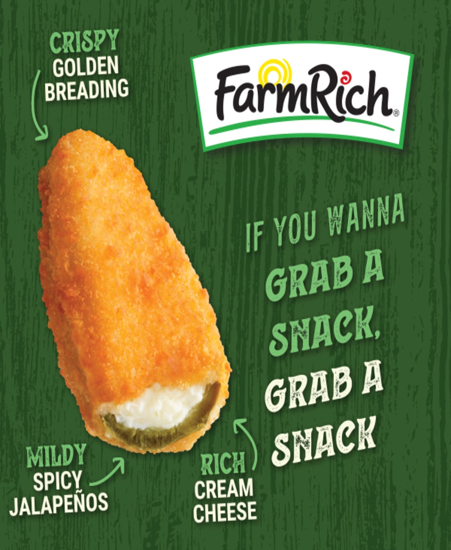 FARM RICH BREADED JALAPENO PEPPERS FILLED WITH CREAM CHEESE