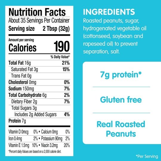 SKIPPY Peanut Butter, Creamy, 7G Protein per Serving, 40 oz Jar