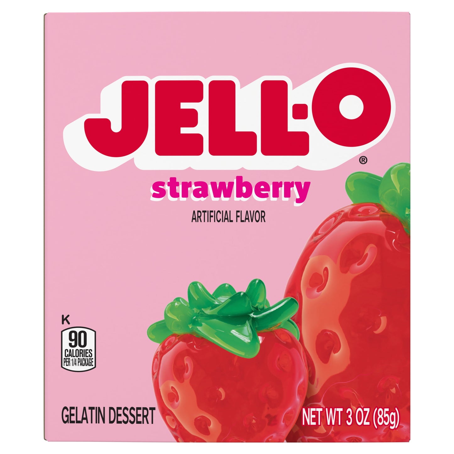 Jell-O Strawberry Artificially Flavored Gelatin Dessert Mix, 3 oz Box