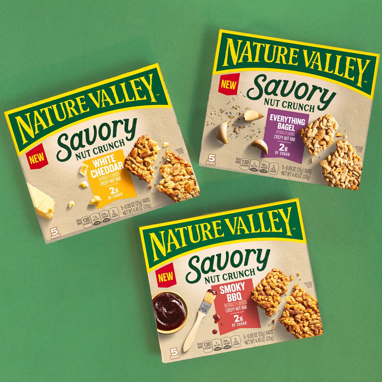 Nature Valley Savory Nut Crunch Bars, Smoky BBQ, 5 Bars, 4.45 OZ