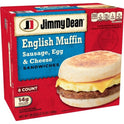 Jimmy Dean Sausage Egg & Cheese English Muffin Sandwich, 36.8 oz, 8 Count (Frozen)