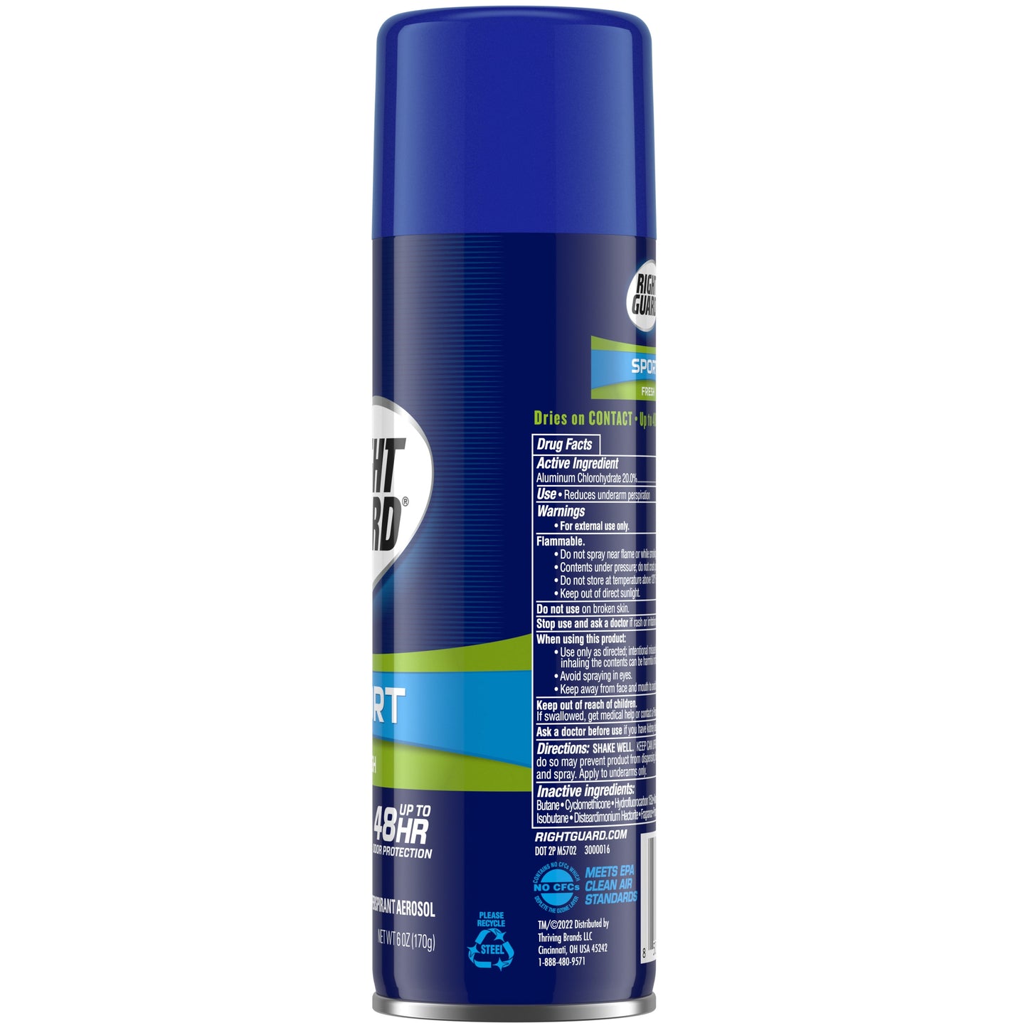 Right Guard Sport Antiperspirant Deodorant Aerosol, Fresh, 6 oz