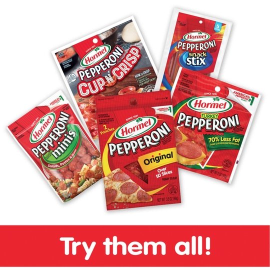 HORMEL, Pepperoni, Pizza Topping, Gluten Free, Original, 6 oz Plastic Resealable Package