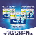 Sparkle Tear-a-Square Paper Towels, White, 6 Double Rolls