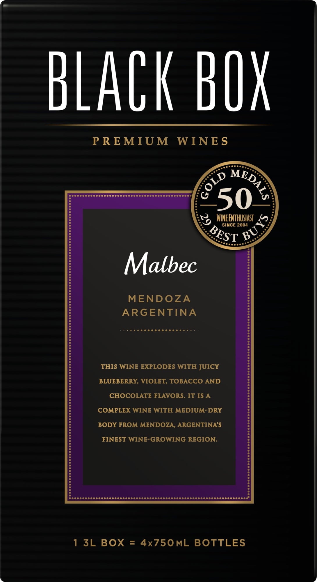 Black Box Malbec Red Wine, Argentina, 3 Liter Box Wine