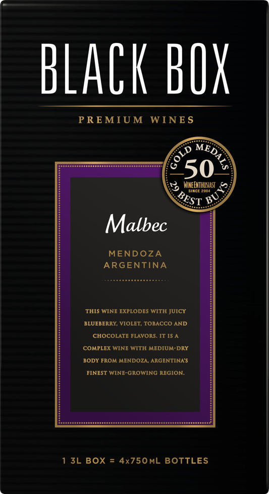 Black Box Malbec Red Wine, Argentina, 3 Liter Box Wine